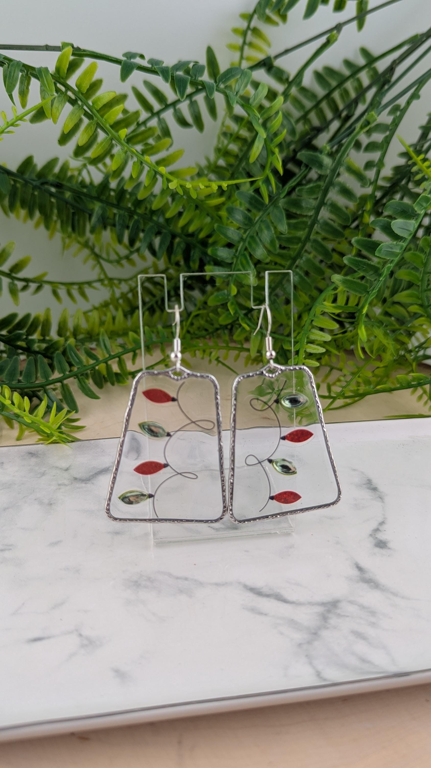 Christmas Lights Resin Earrings