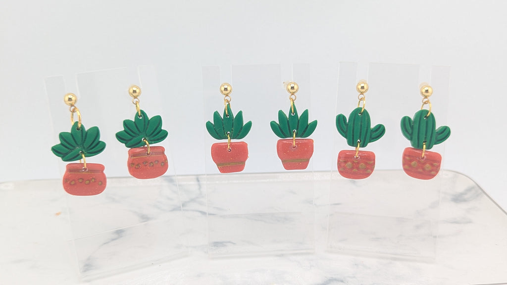 Cactus in Terracotta pots Earrings