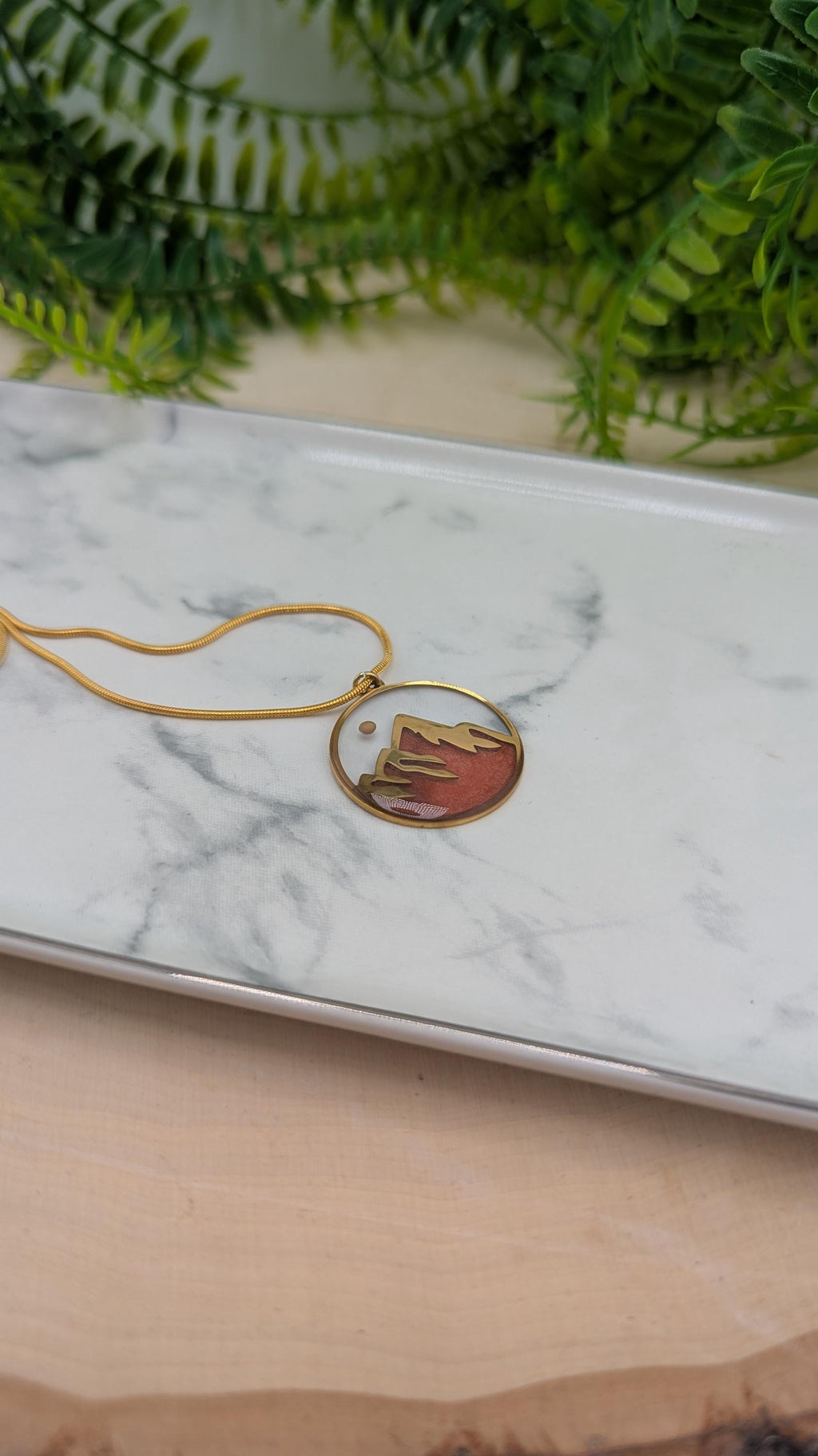 Faith the size of a Mustard Seed Mountain Scene Pendant Necklace