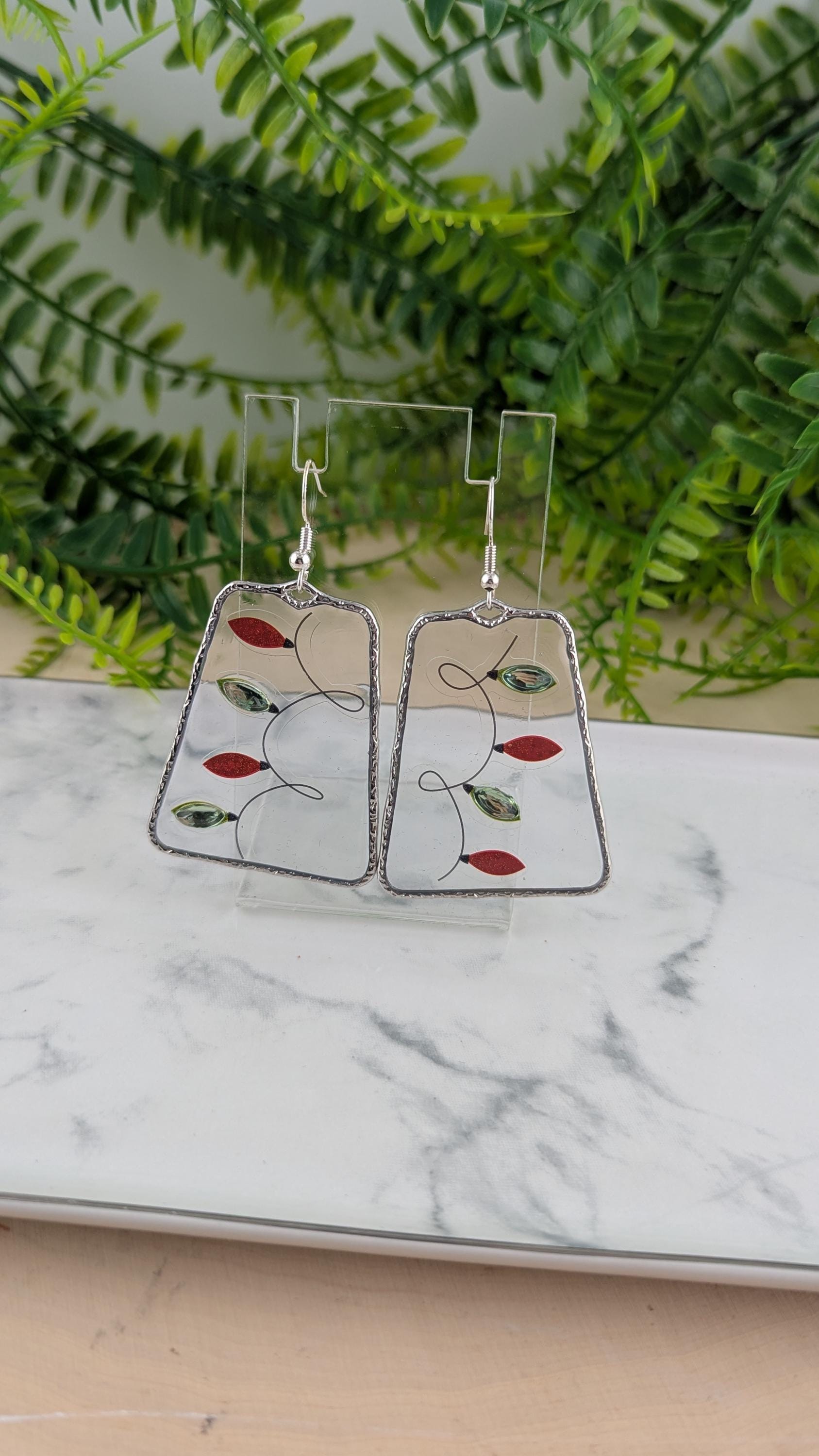 Christmas Lights Resin Earrings