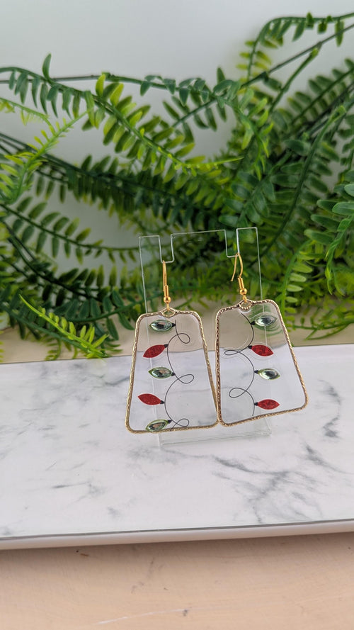 Christmas Lights Resin Earrings