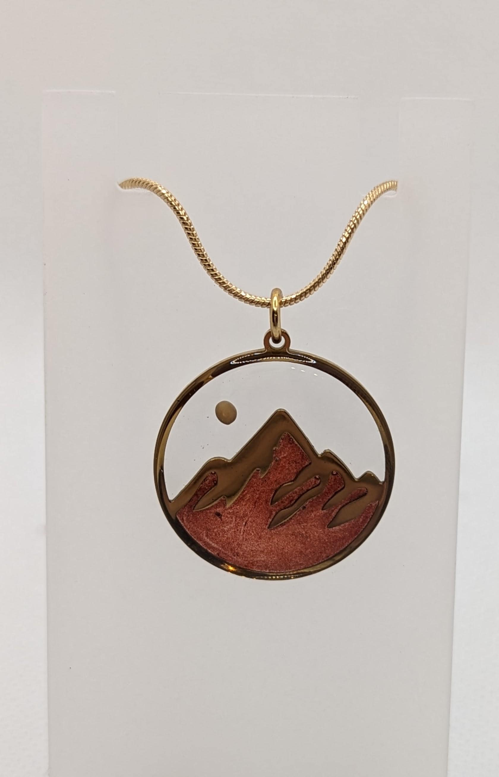 Faith the size of a Mustard Seed Mountain Scene Pendant Necklace