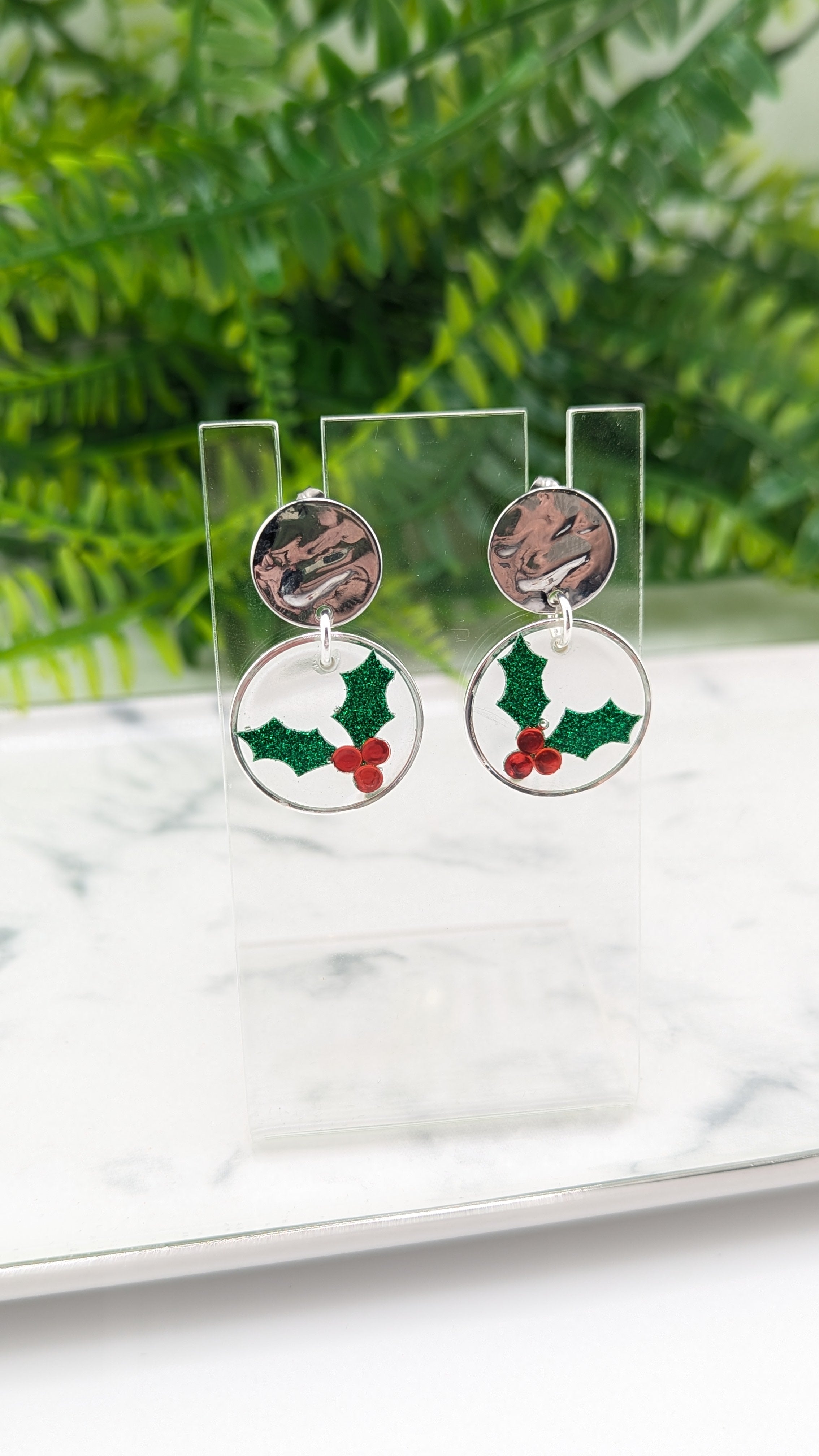 Holly Berry Christmas earrings