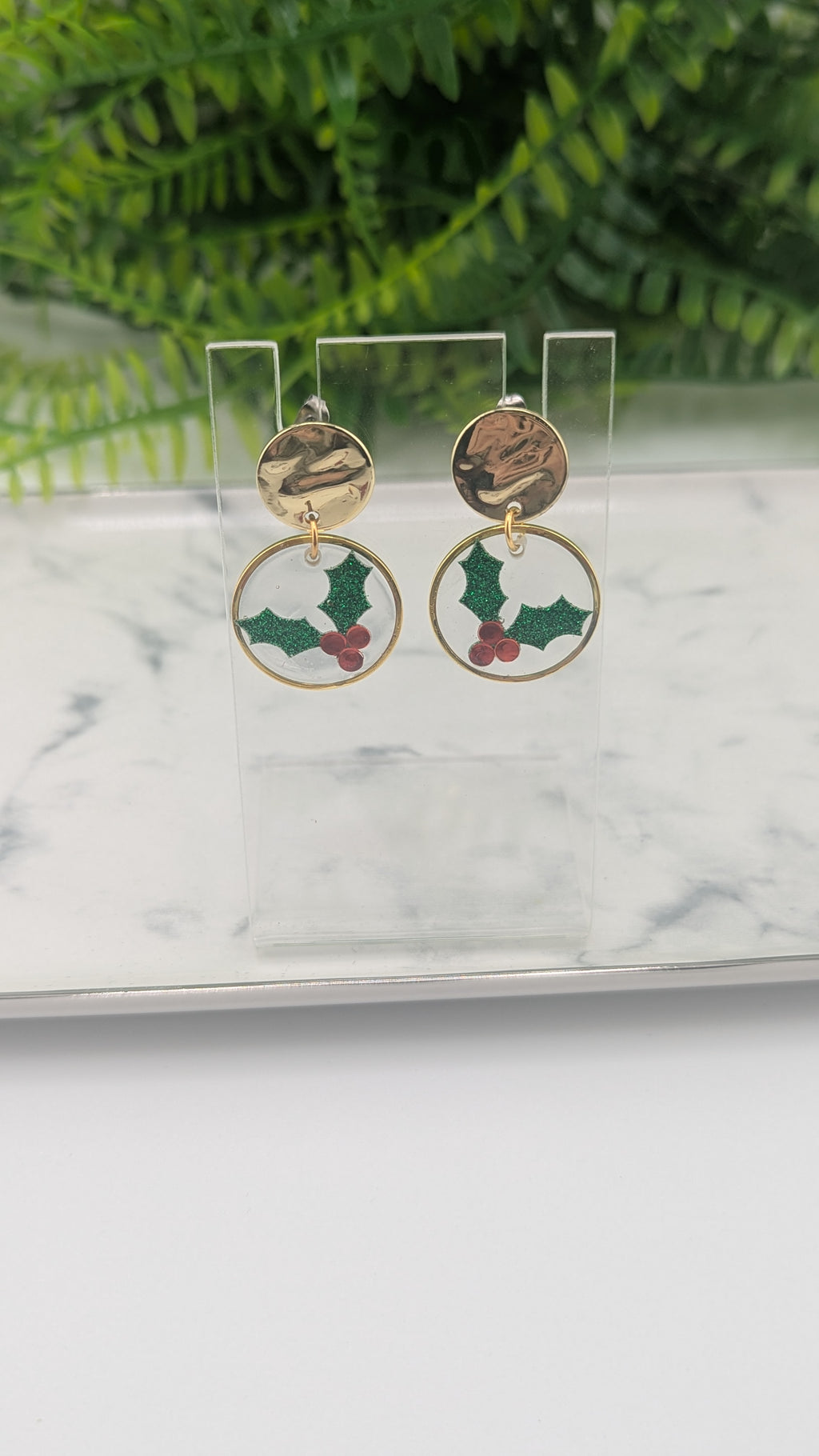 Holly Berry Christmas earrings