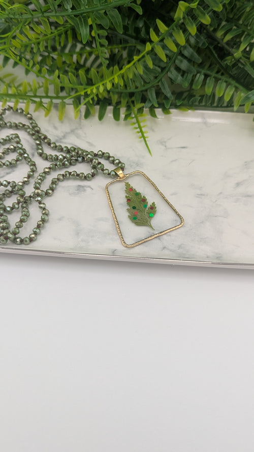 Fern Christmas Tree Necklace