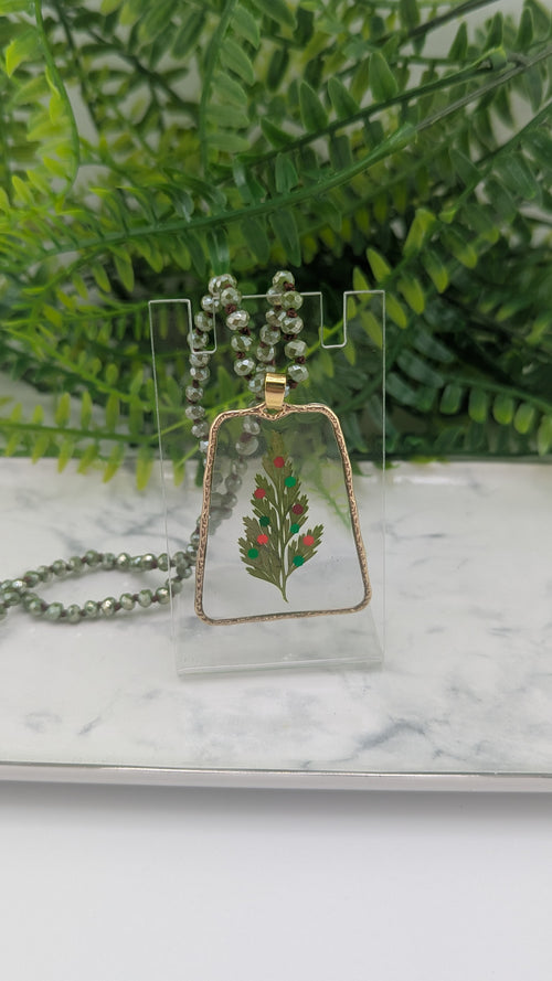 Fern Christmas Tree Necklace