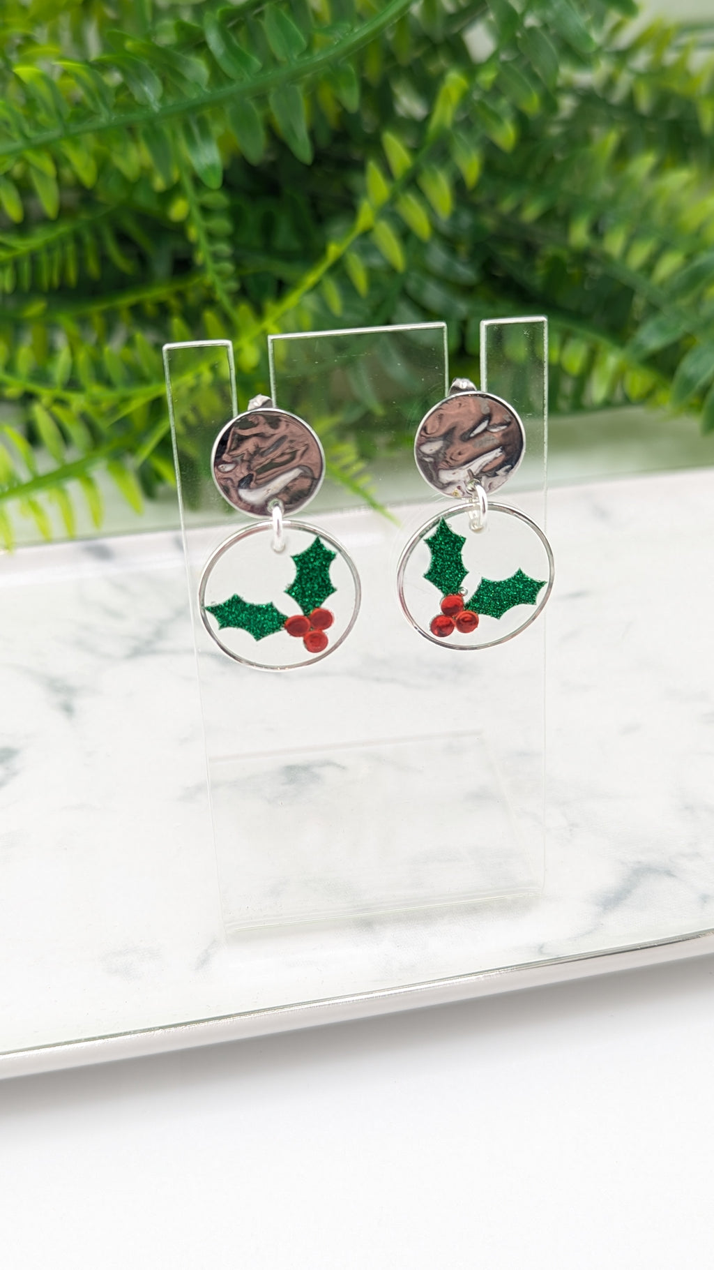 Holly Berry Christmas earrings