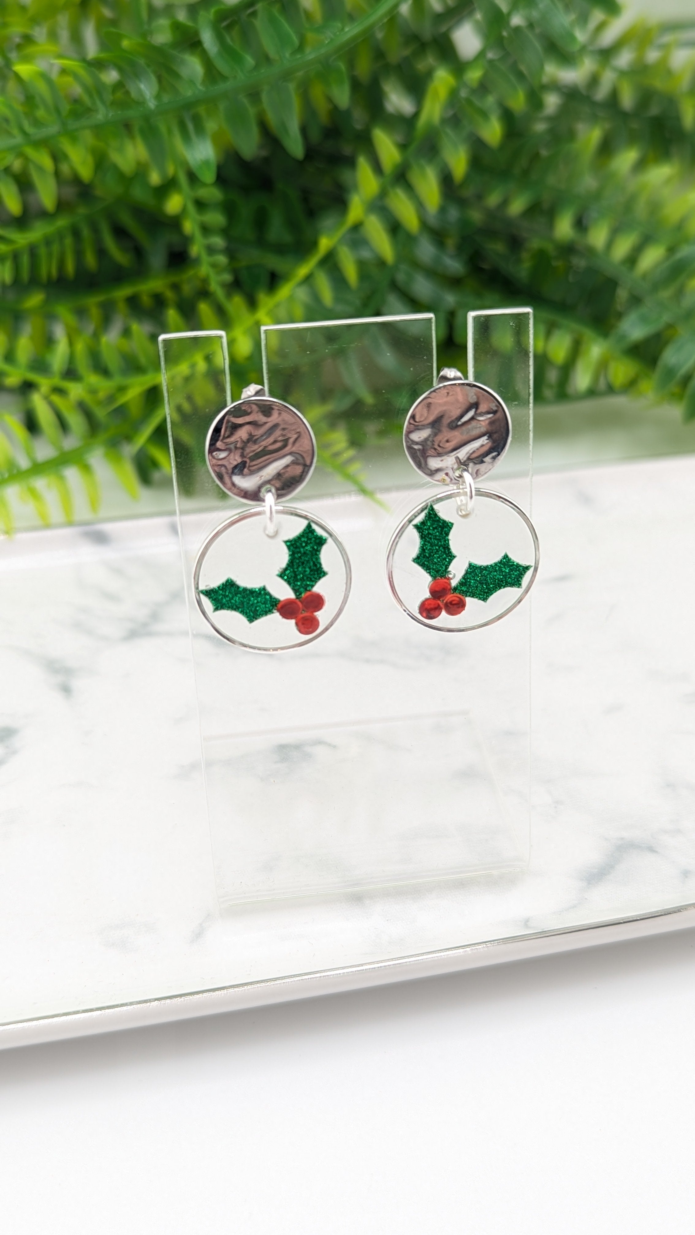 Holly Berry Christmas earrings